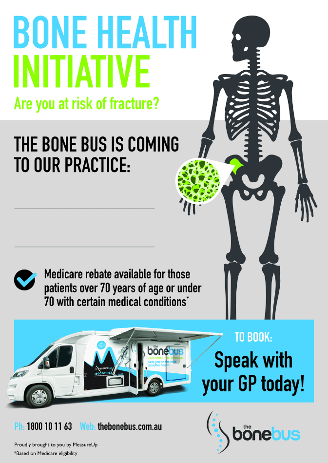 Bone Health Initiative event Poster in Vincentia Bay Medical Centre
